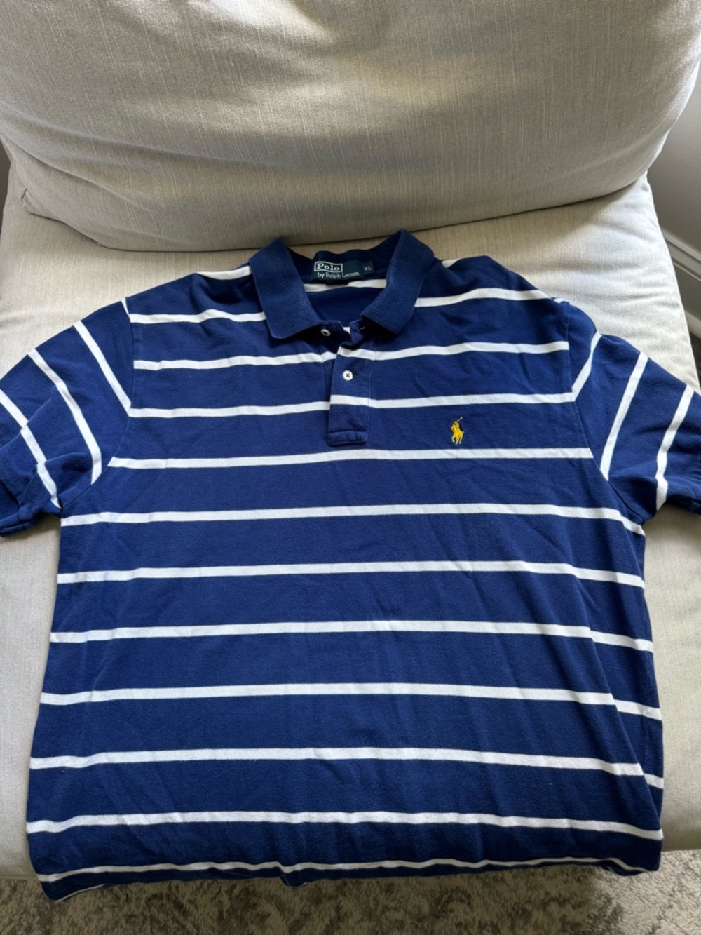 Polo Ralph Lauren Blue Striped Polo XL